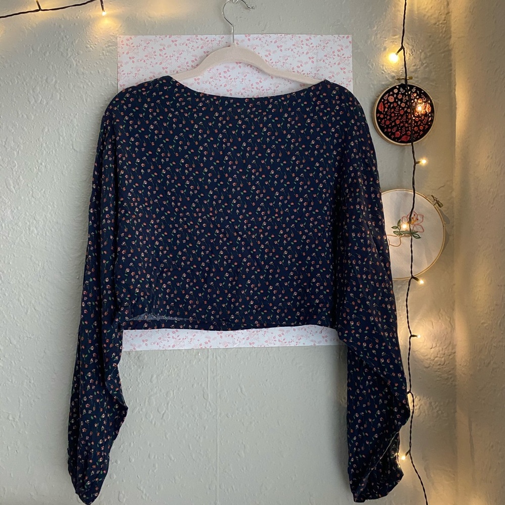 Molly Green Blue Flower Printed Top